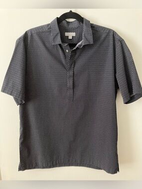 COS Black Micro-Pattern Polo